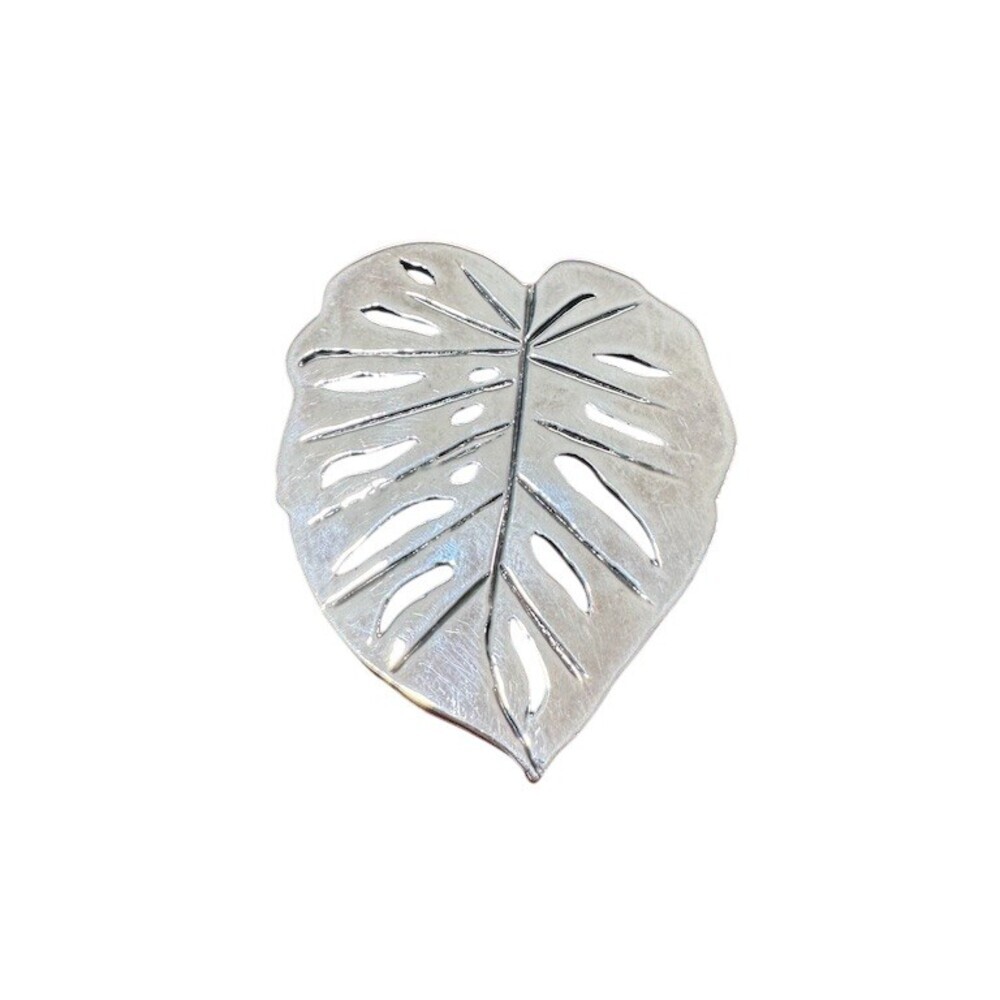 Panther Pieces Pendant .999 Silver Palm Leaf Statement